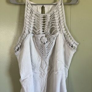 White Crochet Halter Top